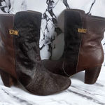 Leather Calf Hair Heeled Ankle Boots Booties Size 10 Velez for Leather Lovers Photo 0