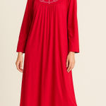 Vintage Shadowline Cuddlemere Raspberry Embroidered Long Nightgown NWT Small Pink Photo 0