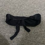 BCBGMAXAZRIA  Swim Black Ruched Tie Back Bikini Top Size Medium Photo 2