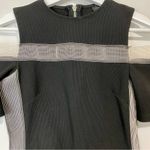 Topshop Women’s Short Sleeve Open Shoulder Mesh Little Black Dress Size 4 FLAW Photo 1