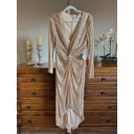 Mac Duggal Ieena Sequin Knotted Midi Dress Rose Gold Size 8 NWT Photo 4