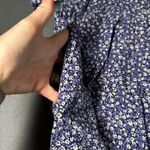 Lanz of Salzburg Women Blue Floral Button Front Midi Dress Prairie Cottagecore Purple Size XL Photo 9