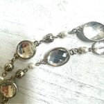 Silver tone faux pearl and rhinestone necklace Photo 6