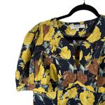 Sea New York Ella Floral Puff Sleeve Mini Dress Preppy 100% Cotton Womens 8 Black Photo 3