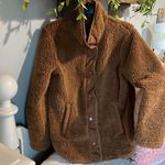 Cozy Sherpa  Jacket Brown Fleece Womens Small Photo 2