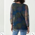 Joseph Ribkoff  Mesh Black/Multi Overlay Top Photo 1