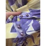 SVELTO STELLA 3/4 SLEEVE YELLOW PURPLE LEAVES PATTERN US SIZE 12 PEARLS Photo 5