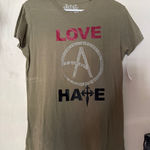 Criss Angel‎ MINDFREAK t shirt olive w/ rhinestone crystals Love Hate Sz XL Green Photo 0