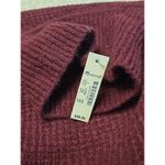 Madewell  Wafflestitch Turtleneck Sweater Maroon Burgundy Wool Aloaca Blend Sz S Photo 4