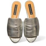 Steven By Steve Madden  Sensai silver metallic Leather Upper slide sandals Size 7 Photo 0
