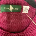 Hunt Club Vintage  Maroon Sweater Floral Design Sz Small Linen Cotton Photo 6