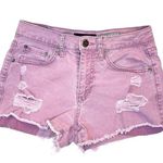 Aeropostale  high waisted shorts size 4 lilac distressed denim 5 pocket Photo 0