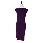 Ralph Lauren Lauren Sheath Dress Knot Front Boatneck Jersey Plum Women’s Size 6 Photo 3