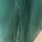 Azazie Dress Women Size 10/12 Green Bridesmaid Ruched Tank Vneck Wedding Party Photo 4