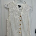 For Cynthia Beachwear White Button Down Lace Detail Tank Women’s Size M Photo 3