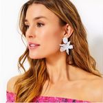 Lilly Pulitzer Chic White Floral Earrings Photo 0