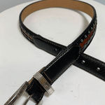 Brighton Black Scalloped Leather with Brown Center Belt Photo 0