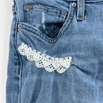 joe's jeans Joes 30x33 Taylor Hill Blue Medium Wash High Rise Straight Patch Lace Jeans Photo 5