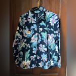 Vera Bradley women's large blue floral fleece pullover Photo 1