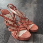 barney's new york  COOP Orange Suede Heels Pump Woman’s Size 10 Photo 2