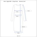 Nine 1 Eight NEW Knit Fitted Mini Dress S Black White Stripe Cotton Pockets Photo 7