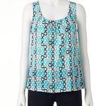 Dana Buchman | Sleeveless Chain Print Blouse | Large Photo 0
