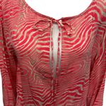 Alice + Olivia Women's Zebra Print Blouse Silk Blend Smocked Top Size M Pink Photo 1