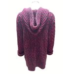 Cabela's Burgundy Black Button Up Hooded Sweater Cozy Knit Cotton Blend Warm Styl Photo 2