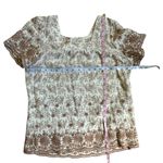 Solitaire Anthropologie  Boho Lace Square Neck Tunic Top Cottagecore Size Small Photo 3