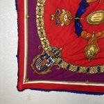 Oscar de la Renta Wool Challis Square Scarf Les Grands Orders Crown Crest Cross Photo 5