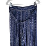 Sadie & Sage Pants Wide Leg Pants Navy Cream Small Lined Belted Boho New Blue Photo 5