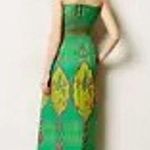 Hemant and Nandita Mintzita Silk Embroidered Green Sleeveless Maxi Dress Size 2 Photo 1