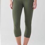 Lululemon  Align Cropped leggings capris running moss olive Fatigue mid rise Photo 0