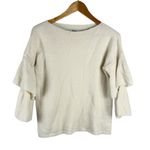 Madewell  Layered Sleeve Pullover Coziest Yarn Sweater Antique Cream Size XS‎ Photo 3