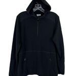 Columbia Womens 1/4 Zip Hoodie Size Large Black Kangaroo Pocket Sweatshirt Photo 0
