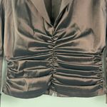 Tadashi Shoji Dark Brown Taffeta Ruched Formal Fitted Top Photo 3