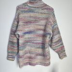 Topshop Space Dye Rainbow Chunky Turtleneck Knit Sweater Small 4-6 Oversized Top Photo 9