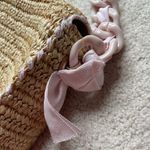 Pamela Munson Las Olas Raffia Shoulder Bag Pink Ribbon Strap Purse Straw Photo 8