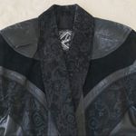 VINTAGE 90s Leather‎ Duster Blazer Jacket Midi Longline 80s Suede Black Small Black Photo 2