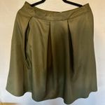 Yige green Midi Flared Pleated skirt with pockets Size 10 Photo 3