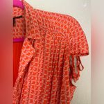 Maeve  Anthropologie Carlotta Coral White Nautical Ruched Sleeve Shirtdress XS Photo 9