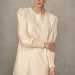 Souk Indigo Cairo Embroidered Maxi Dress Cream/Ivory NWT Size Small Photo 1