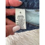 American Eagle Distressed‎ Denim Shorts Dark Wash Ripped Destroyed Raw Hem Blue Size 4 Photo 4