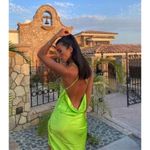 Rat & Boa Lima Satin Cowl Neck Slip Dress Size M Green Size M Photo 2