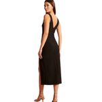 Abercrombie & Fitch Plunge V-Neck Midi Dress black Sz S petite Photo 3