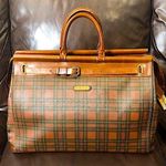Ralph Lauren Tartan Plaid Brown Green Plaid Doctor's Bag Boston Weekend Suitcase Photo 13