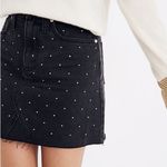 Madewell NWT  Rigid Denim A-Line Mini Skirt: Metallic Dots Edition Photo 1