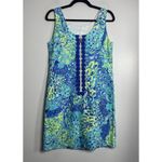 Lilly Pulitzer Cathy Shift Dress Size 4 Sea Blue Lillys Lagoon Tropical Beach Photo 2