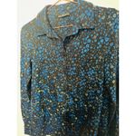 STINE GOYA Black Blue Metallic Button Front Floral Lucian Long Sleeve Top sz XS Photo 11