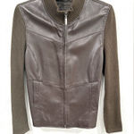 Jaclyn Smith Classic Brown Lambskin Sweater Jacket, Size 8 GUC Photo 0